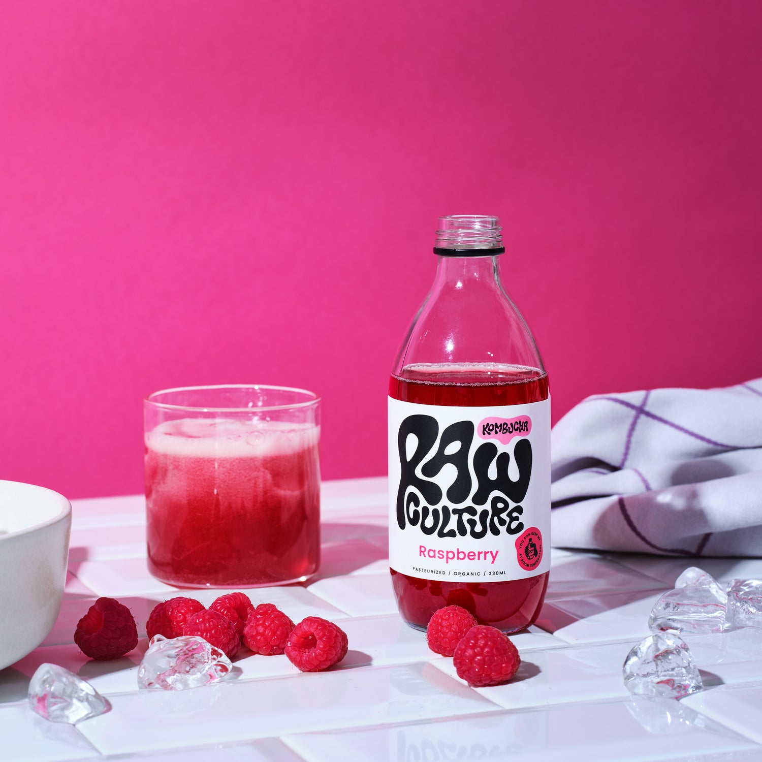 Kombucha Bringebær Øko fra Raw Culture