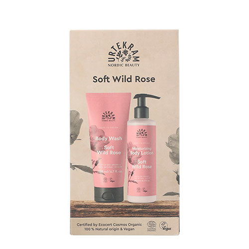 Gaveeske Soft Wild Rose Body Lotion & Body Wash fra Urtekram