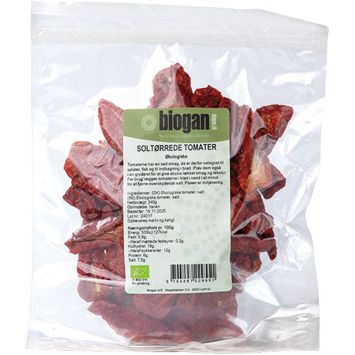 Økologiske Tørkede Tomater fra Biogan