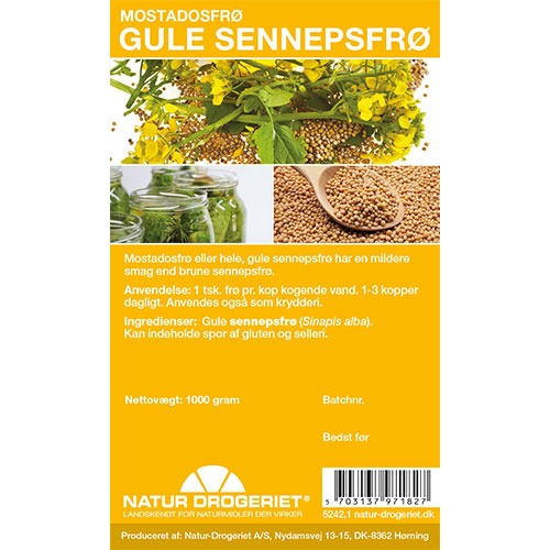 Hele Gule Sennepsfrø (Mostadosfrø) fra Natur-Drogeriet