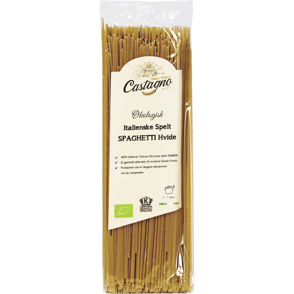 Castagno Spelt Spaghetti hvit Økologisk | 500 g