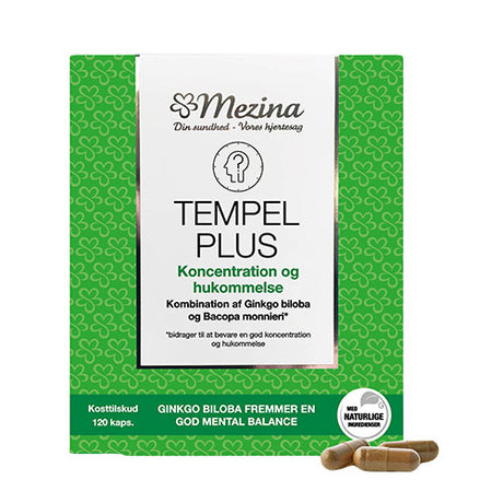 Tempel Plus m. Ginkgo Biloba fra Mezina