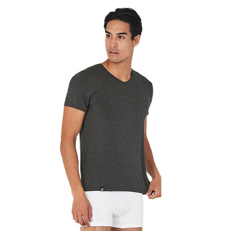 Boody Men´s V-neck T-shirt Dark Marl | Str. M fra Boody