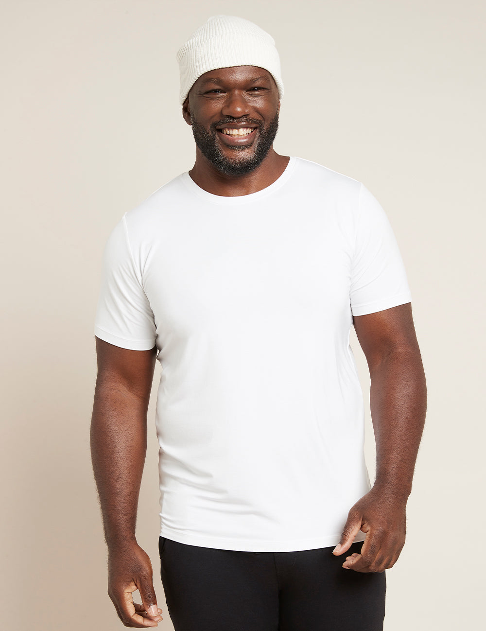 Boody Beanie Hue Ribbed Knit Hvid One-size fra Boody