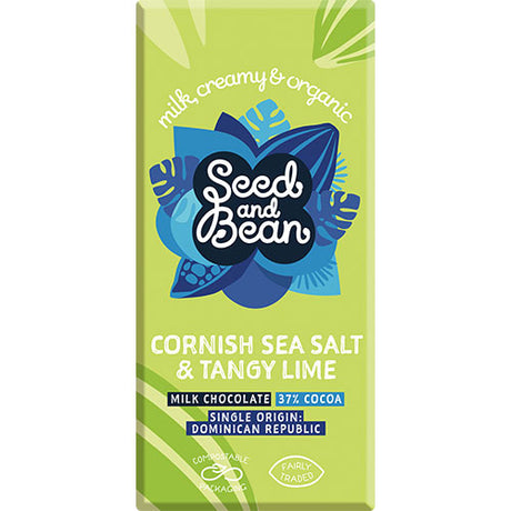 Seed & Bean Mælkechokolade 37% Havsalt & Lime Ø | 75 gr fra Seed & Bean