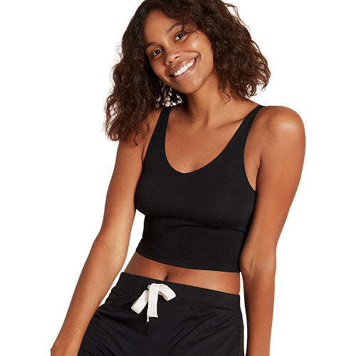 Boody Shelf Bra Crop Top Sort | Str. L fra Boody