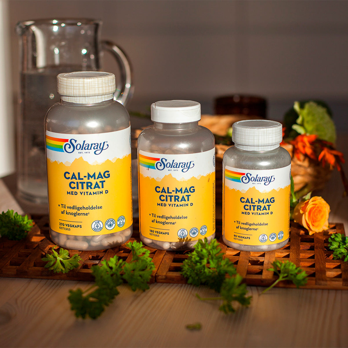 Cal-Mag Citrat + D-vitamin fra Solaray