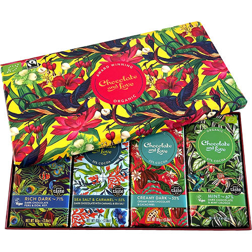 Gaveeske Økologisk Rich Dark, Orange, Pasjonsfrukt og Havsalt fra Chocolate and Love