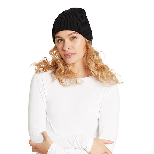 Boody Beanie Hue Ribbed Knit Sort One-size fra Boody