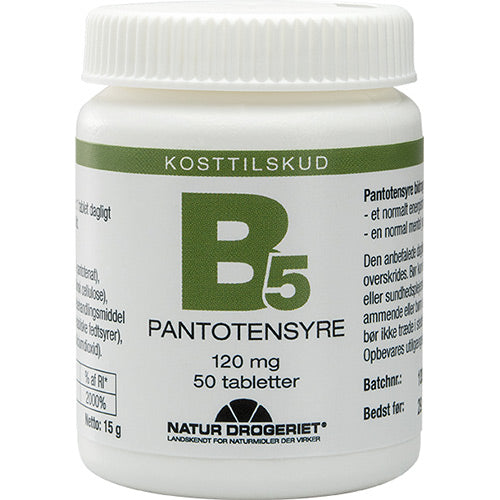 Natur-Drogeriet Pantotensyre 120 Mg | 50 Tabl. fra Natur-Drogeriet