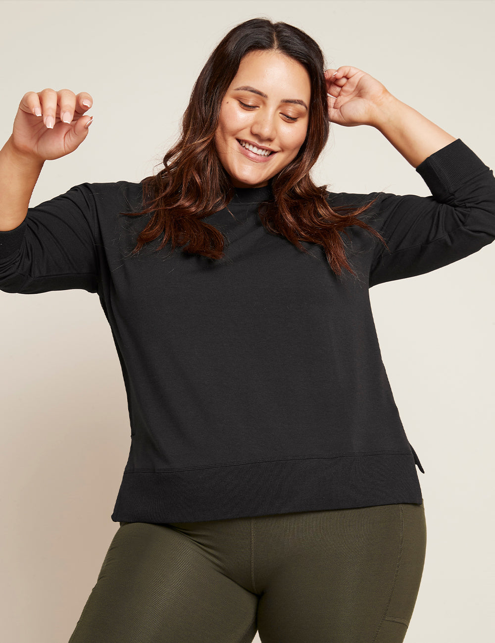 Boody Women´s Weekend Crew Pullover Sort | Str. S fra Boody