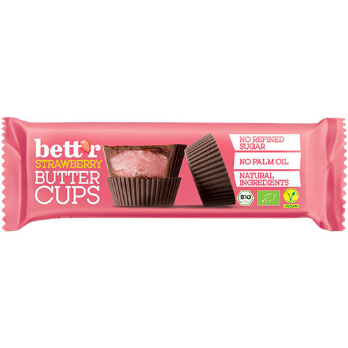 bett’r Strawberry Butter Cups Ø | 39 gr fra bett’r
