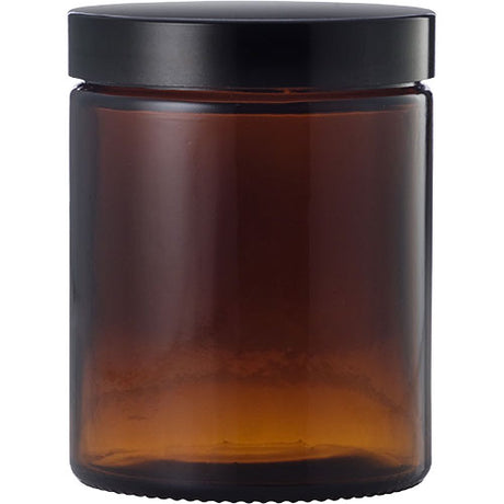 Brun glasskrukke fra Urtegaarden