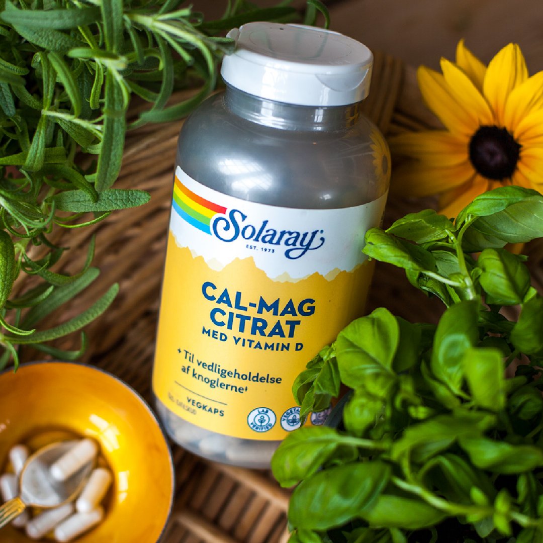 Cal-Mag Citrat + D-vitamin fra Solaray