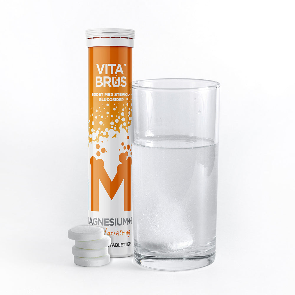 Magnesium+B6 brusetabletter - Mandarinsmak fra fra VitaBrus