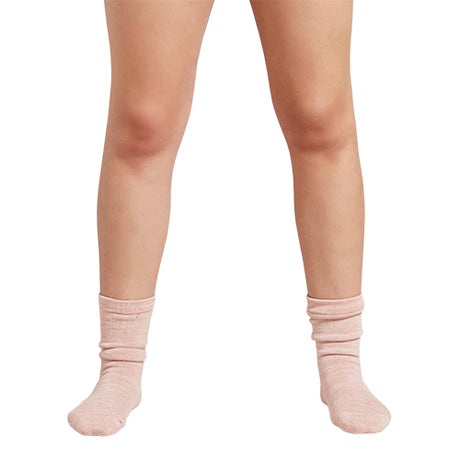 Boody Women´s Chunky Bed Sock | Dusty Pink/hvid Space Dye fra Boody