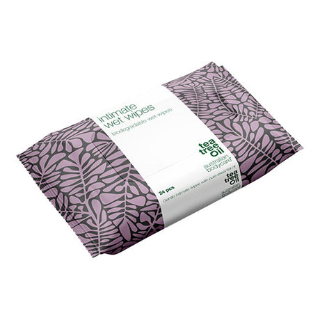 Våtservietter med Tea Tree Oil for intimhygiene fra Australian Bodycare