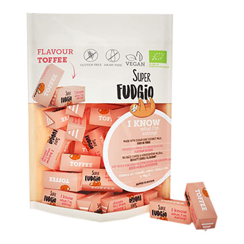 Veganske karameller m toffeesmak Øko fra Super Fudgio
