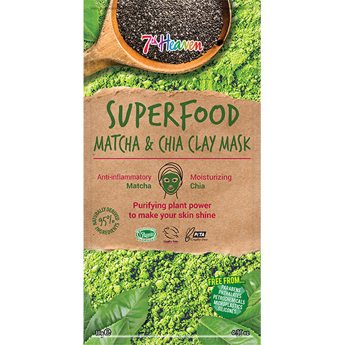 Ansiktsmaske Superfood Matcha & Chia 7th Heaven fra Earth Kiss
