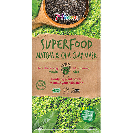 Ansiktsmaske Superfood Matcha & Chia 7th Heaven fra Earth Kiss