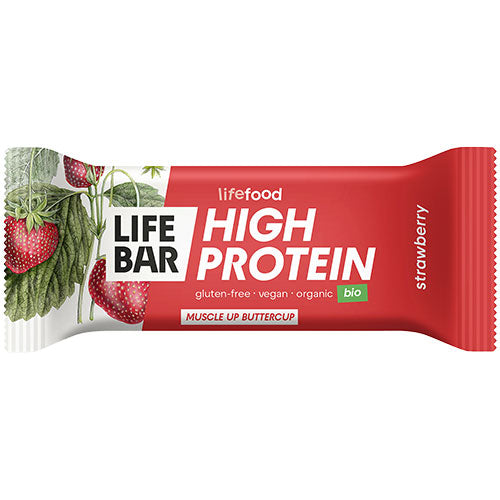 LifeBar Proteinbar med jordbær Øko fra Lifefood