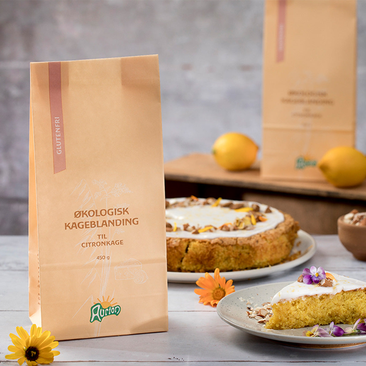 Sitronkakeblanding Øko - Glutenfri fra Aurion