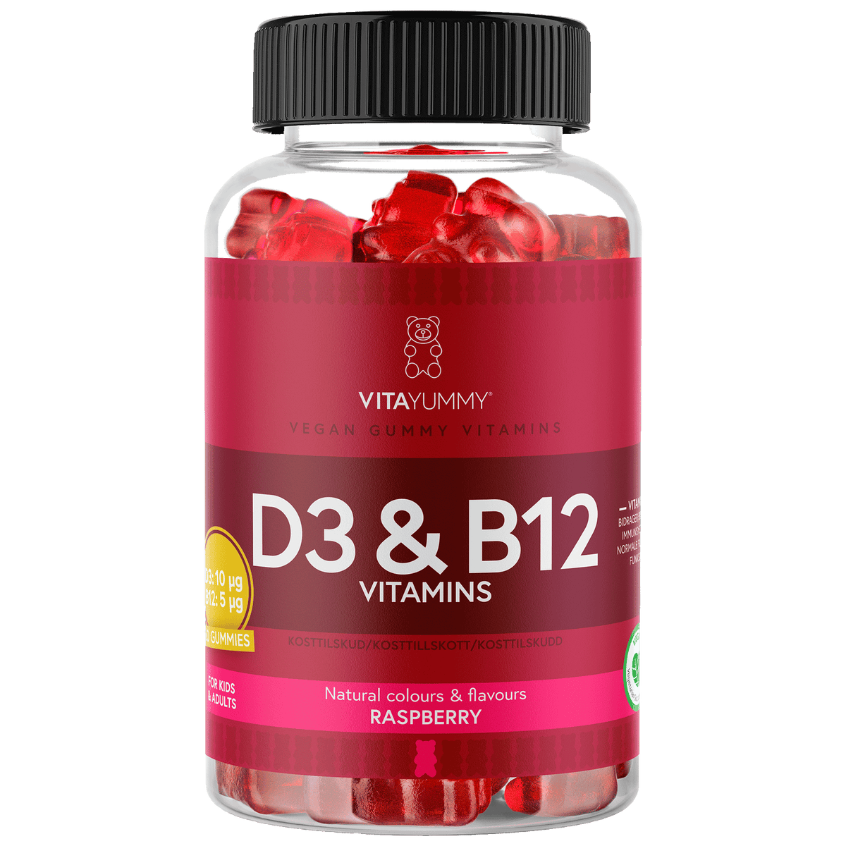 VitaYummy D3 & B12 Vitamins Raspberry | 60 stk