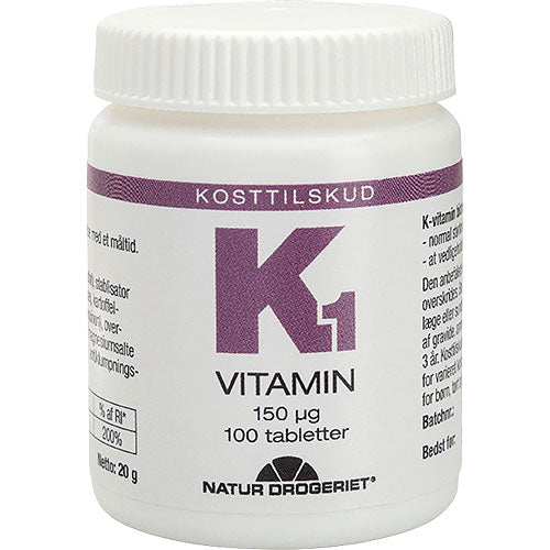 K1-vitamin 150 Ug fra Natur-Drogeriet