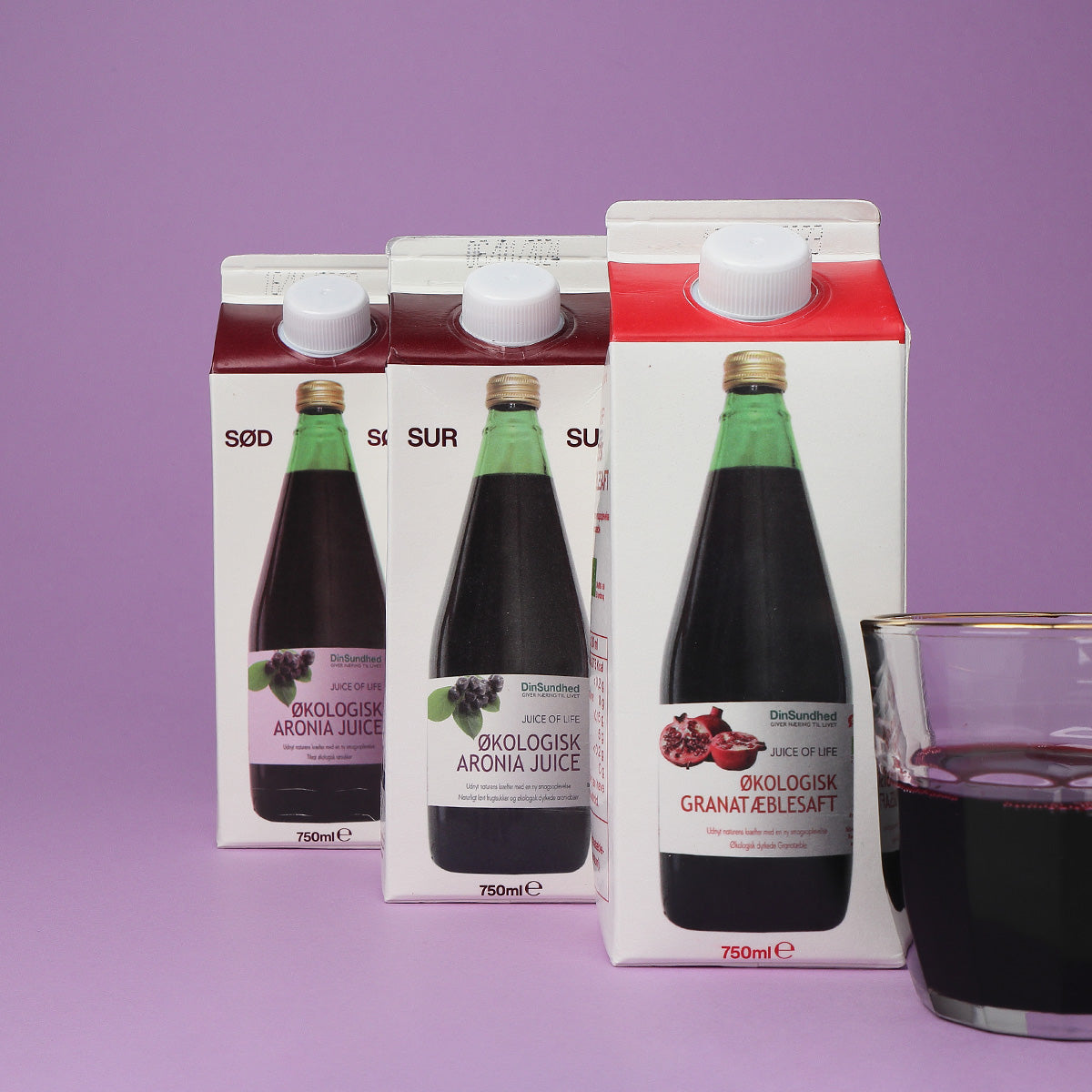 100% Aronia (Svartsurbær) Saft Sur Smak Naturel Øko fra Livets frugt saft