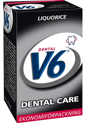 Lakris Tyggegummi Sukkerfri fra V6 Dental
