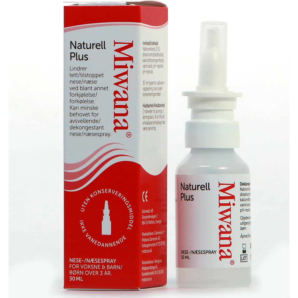 Nesespray Mentol Pluss fra Miwana