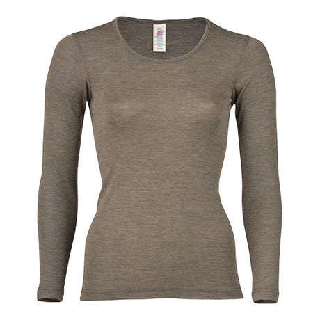 Engel Natur Langærmet Bluse, Uld/silke, Walnut | Str. 38/40 fra Engel Natur