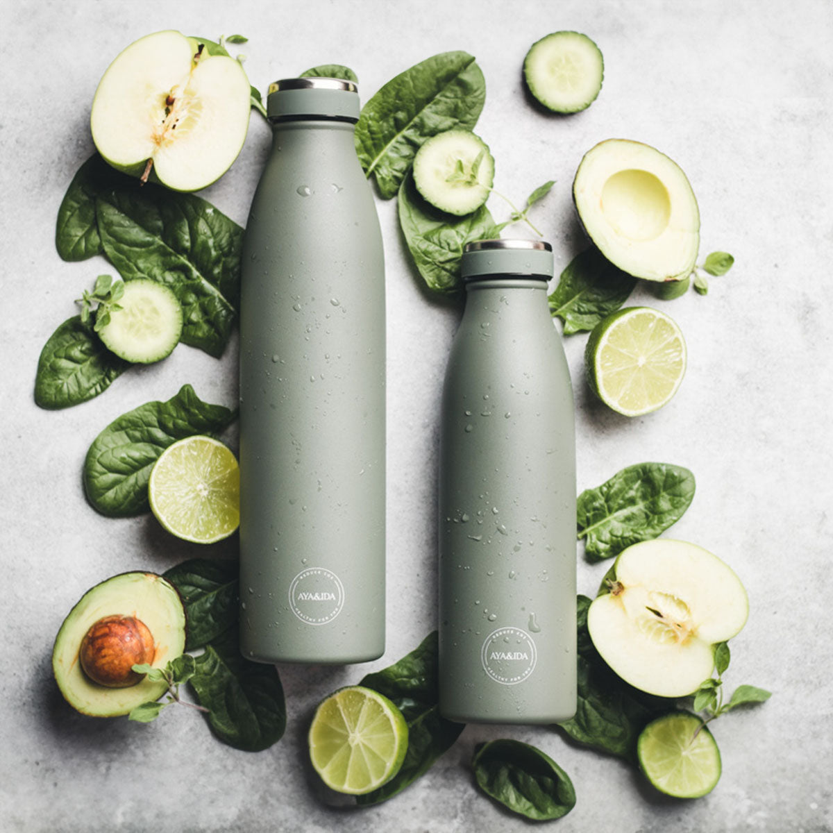 Termos Drikkeflaske Rustfritt Stål Tropisk Grønn fra AYA&IDA