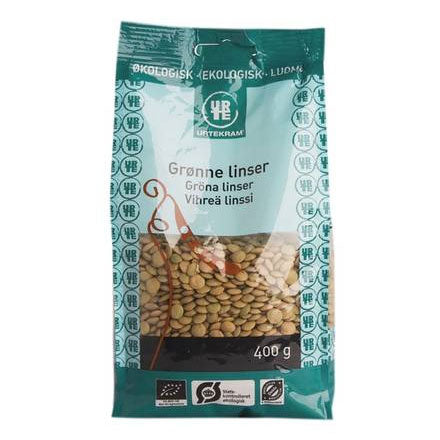 Urtekram Grønne Linser Økologisk | 400 gr fra Urtekram