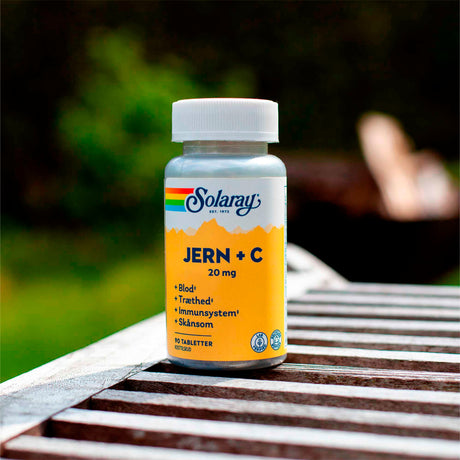 Jern + C-Vitamin Kapsler fra Solaray