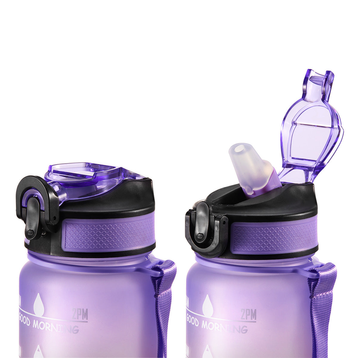 Motivasjons flaske 1 Liter Lilla/Gul/Blå fra Motivational Bottle