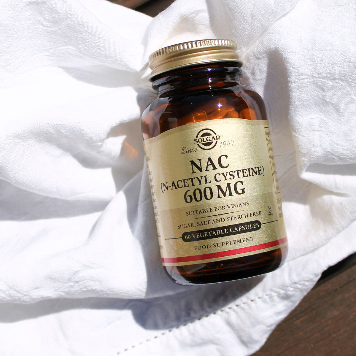 Solgar Nac (N-acetyl Cysteine) 600 Mg | 60 kapsler fra Solgar