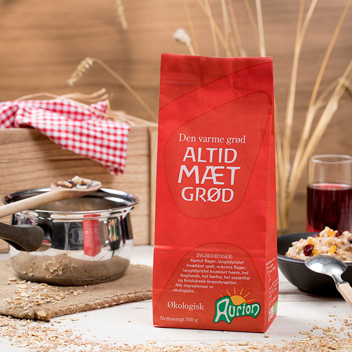 Grøtblanding M. Kamuflager, Knekt Spelt, Havre Mm. Øko fra Aurion