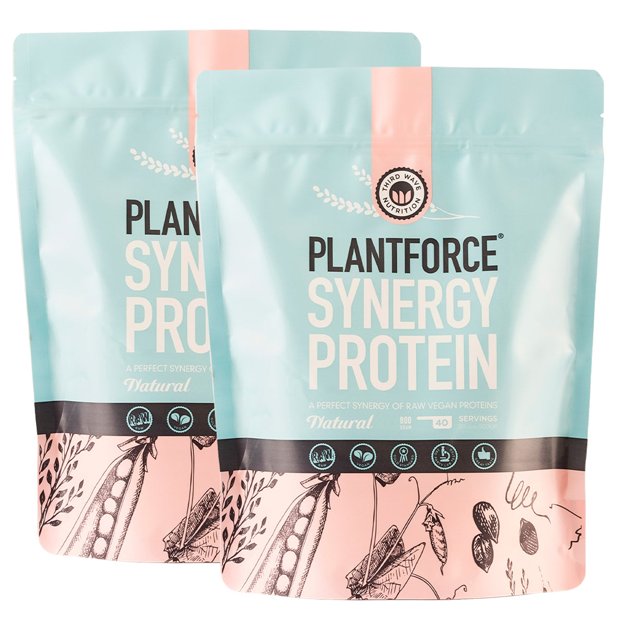Plantforce Vegansk Proteinpulver Nøytral | 2 x 800 g