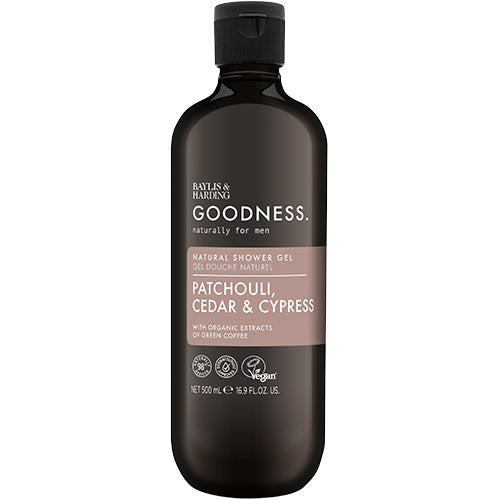 Goodness Men Patchouli, Cedar & Cypress Shower Gel fra Baylis & Harding Goodness