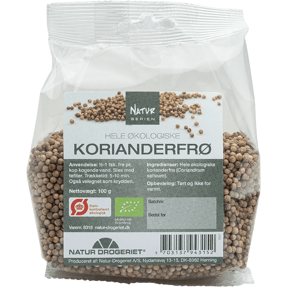 Natur-Drogeriet Korianderfrø Økologisk | 100 g fra Natur-Drogeriet