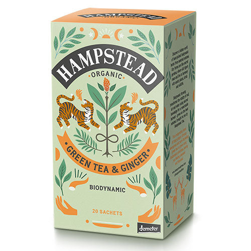grønn te % ingefær Øko Demeter fra Hampstead Tea