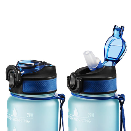 Motivasjons flaske 1 Liter Blå/Mørkeblå fra Motivational Bottle