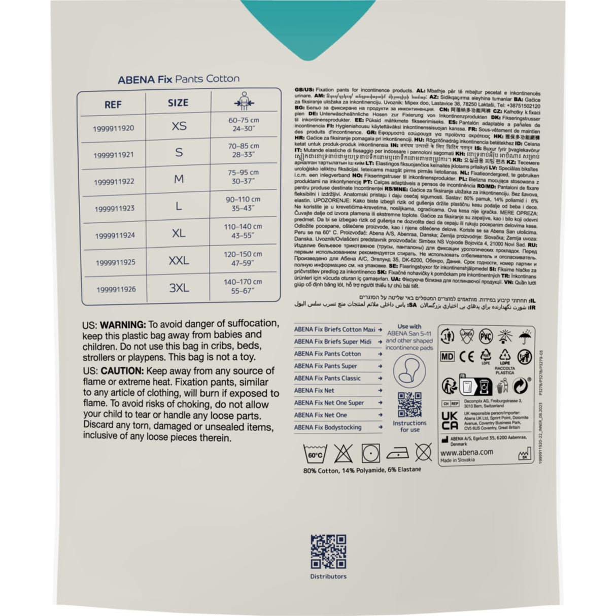 Fix Pants Fikseringsbukser Bomull, XXXL med ben fra Abena