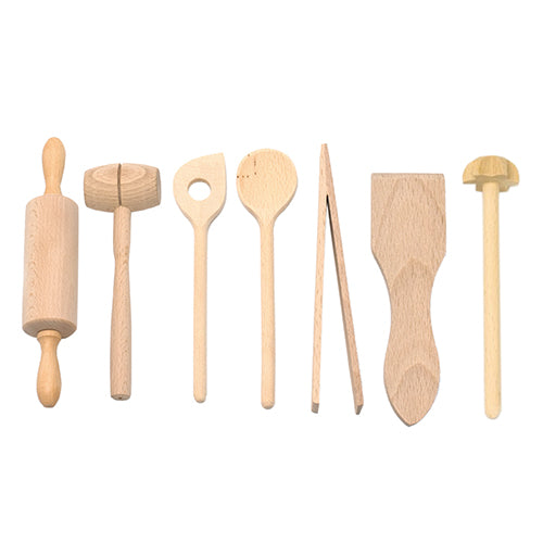 Barnas Kjøkkensett 7 Stk I Bøketre fra Biogan