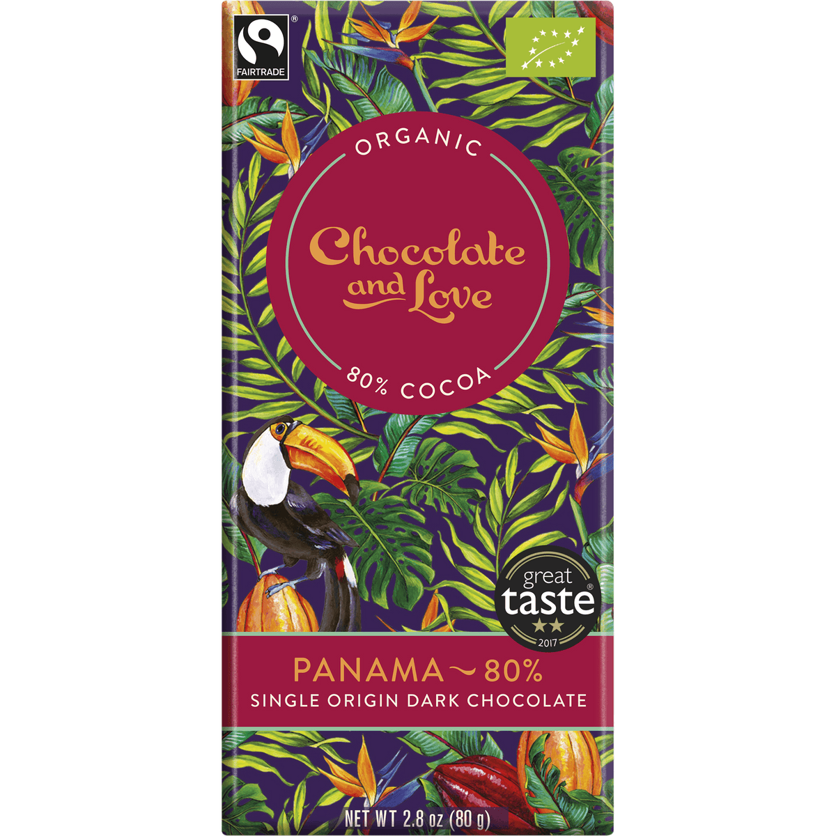 Chocolate and Love Sjokolade Single Origin Panama 80% Økologisk fra | 80 g