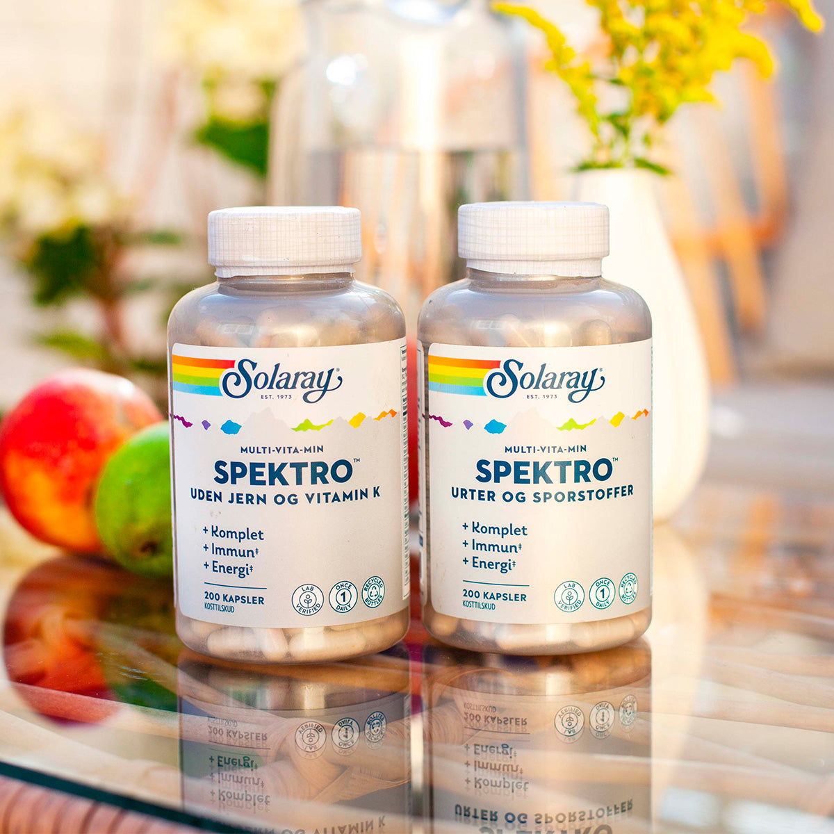 Spektro Multi-Vitamin u. Jern & vitamin K2 fra Solaray