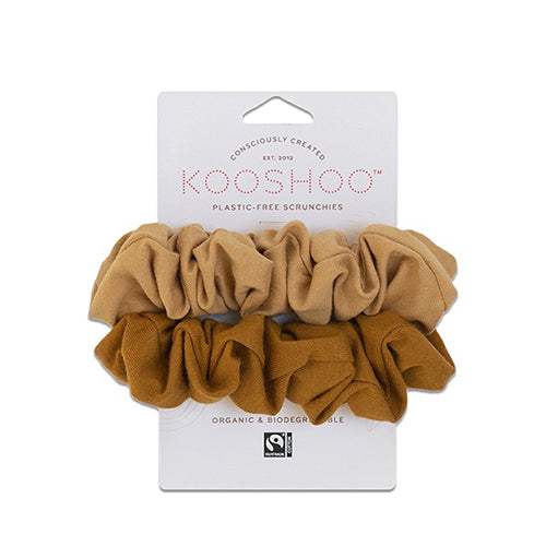 Kooshoo Hår Scrunchie Gylden/sand Plastfri 2 Stk fra KooShoo