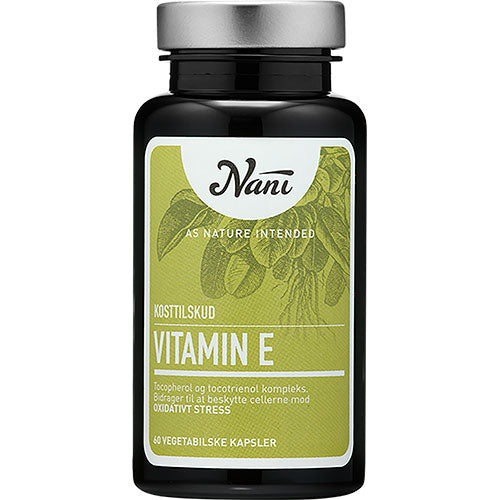 Nani Vitamin E - 100 % vegetabilsk | 60 Kapsler fra Nani
