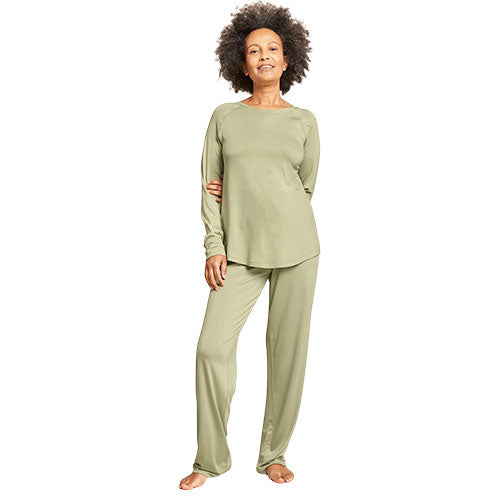 Boody Goodnight Raglan Sleep Top Sage | Str. L fra Boody